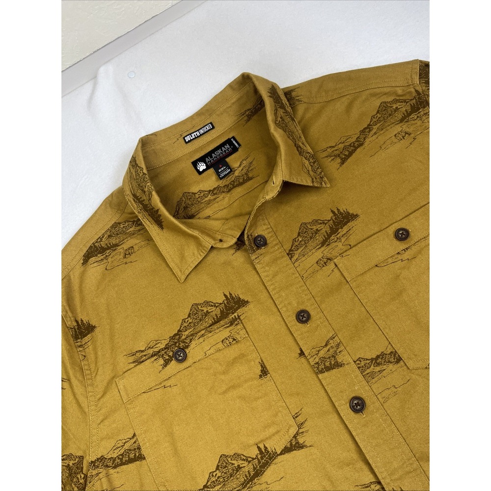 Duluth Alaskan Hardgear Mens 2XL Trapline Flannel Shirt Standard Fit Mustard